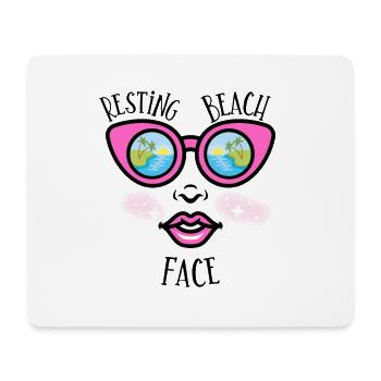 Resting Beach Face - Beach Lovers - Mousepad (Querformat) - Weiß - Vorne