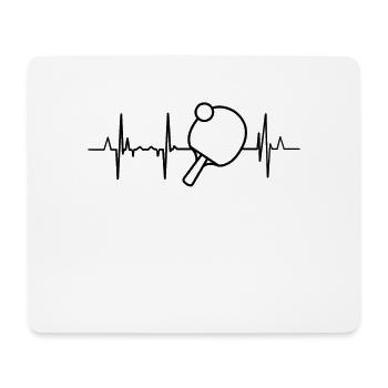 Tennis de table ligne coeur - Tapis de souris (format paysage) - blanc - Devant