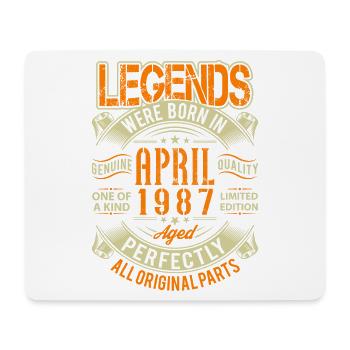 1987 April Geburtstag Legende - Mousepad (Querformat) - Weiß - Vorne