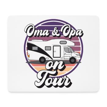 Oma und Opa on Tour Retro Sunset Wohnwagen design - Mousepad (Querformat) - Weiß - Vorne