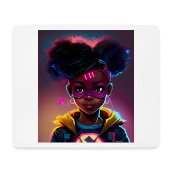 Futuristische Heldin mit Neon-Power - Mousepad (Querformat) - Weiß - Vorne