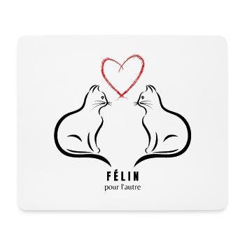 Félin pour l autre Noir - Tapis de souris (format paysage) - blanc - Devant
