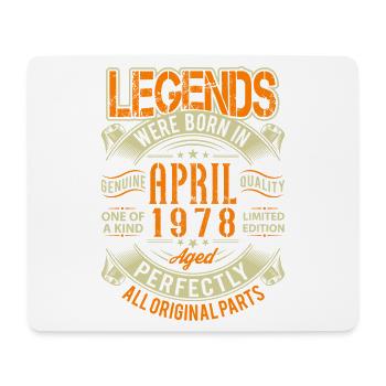 1978 April Geburtstag Legende - Mousepad (Querformat) - Weiß - Vorne