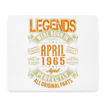 1965 April Geburtstag Legende - Mousepad (Querformat) - Weiß - Vorne