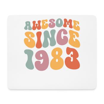 1983 Vintage Anniversaire Groovy Vintage Rétro - Tapis de souris (format paysage) - blanc - Devant