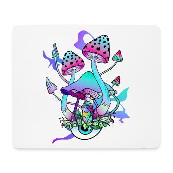 Trippy Hippie Champignon Psychédélique - Tapis de souris (format paysage) - blanc - Devant