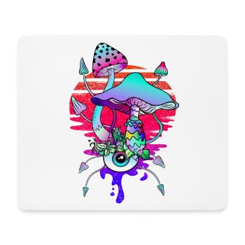 Zauberpilze Vaporwave Sunset - Mousepad (Querformat) - Weiß - Vorne