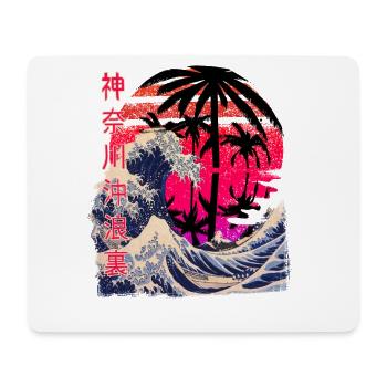Big Wave Kanagawa Retro Sunset - Tapis de souris (format paysage) - blanc - Devant