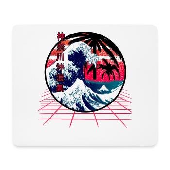 the big wave off kanagawa retro wave - Mouse Pad (horizontal) - white - Front