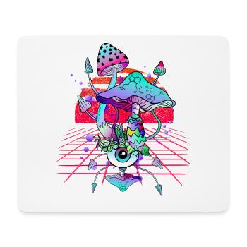 Vaporwave Zauberpilze Psychedelische Pilze - Mousepad (Querformat) - Weiß - Vorne