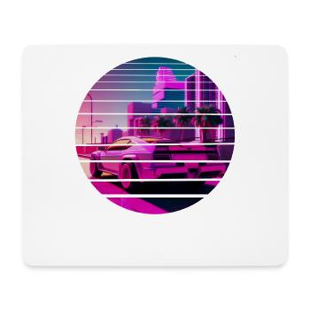 Retro Wave Sport 80s Vaporwave Sunset - Mouse Pad (horizontal) - white - Front
