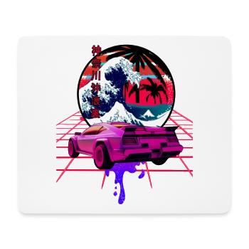 big wave off kanagawa retro wave sunset - Mouse Pad (horizontal) - white - Front
