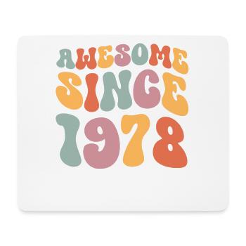 1978 Anniversaire de naissance Groovy Vintage Retro - Tapis de souris (format paysage) - blanc - Devant