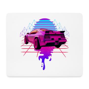Ästhetik Sportauto Vaporwave Sunset Retrowave - Mousepad (Querformat) - Weiß - Vorne