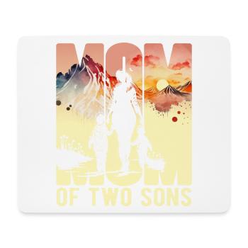 Mutter mit zwei Söhnen Muttertag Berge Mama Kind - Mousepad (Querformat) - Weiß - Vorne
