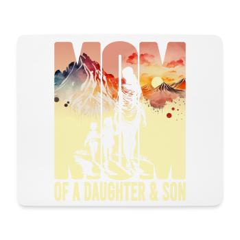 Mutter mit Tochter Sohn Muttertag Berge Mama Kind - Mousepad (Querformat) - Weiß - Vorne