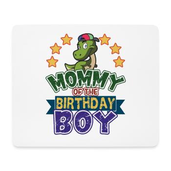 Maman du garçon d’anniversaire Dinosaure Dino T-Rex - Tapis de souris (format paysage) - blanc - Devant