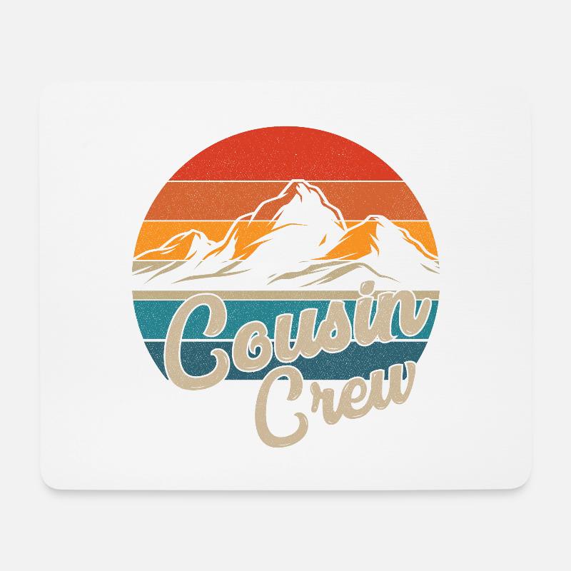 Cousin Crew Camping Outdoor Sunset Summer Camp - Tapis de souris (format paysage) - blanc