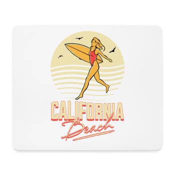Kalifornisches Strandsurfermädchen - Mousepad (Querformat) - Weiß - Vorne