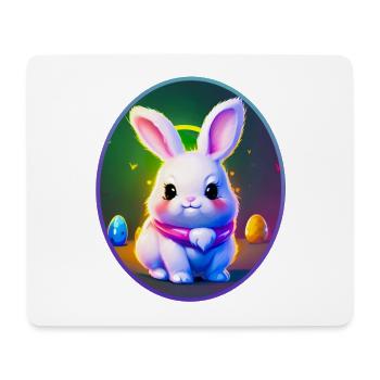 Œuf de Pâques avec motif de lapin de Pâques - Tapis de souris (format paysage) - blanc - Devant