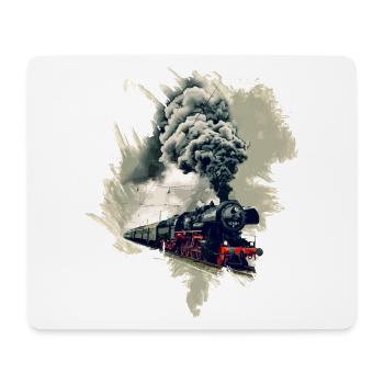 Ancienne locomotive à vapeur - Tapis de souris (format paysage) - blanc - Devant