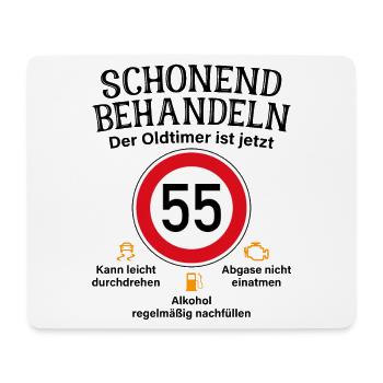 55. Geburtstag Schonend Behandeln Oldtimer Ist 55 - Mousepad (Querformat) - Weiß - Vorne