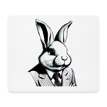 lapin de Pâques élégant avec costume et cravate - Tapis de souris (format paysage) - blanc - Devant