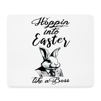 lapin de Pâques élégant avec costume et cravate - Tapis de souris (format paysage) - blanc - Devant