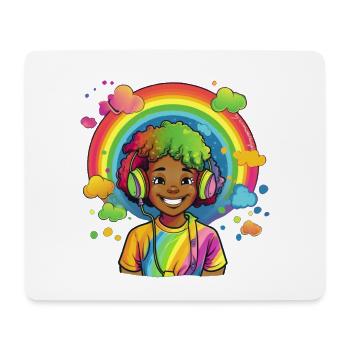 Bunte Rainbow-Comic-Illustration - Mousepad (Querformat) - Weiß - Vorne