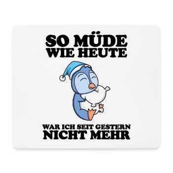 Müde Spruch lustig Schlafen Ausschlafen Faul - Mousepad (Querformat) - Weiß - Vorne