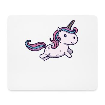 Süßes Kawaii Einhorn Springt Grunge - Mousepad (Querformat) - Weiß - Vorne