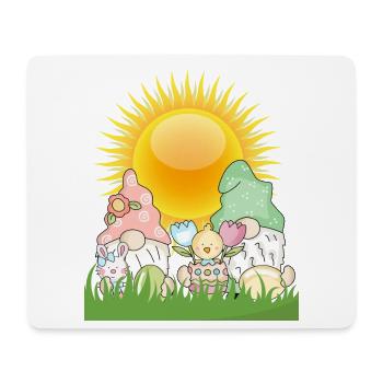 Pastellfarbener Ostergarten Sonnenaufgang - Mousepad (Querformat) - Weiß - Vorne
