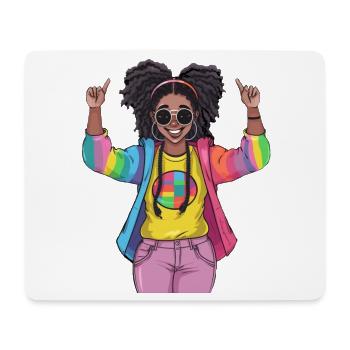 Colorful Rainbow Friendship Design - Mouse Pad (horizontal) - white - Front