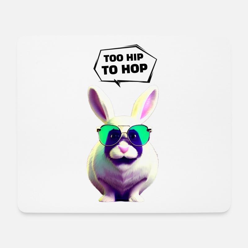 Osterhase - Too Hip to Hop - Mousepad (Querformat) - Weiß