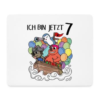 7 Geburtstag Piratenschiff Kindergeburtstag - Mousepad (Querformat) - Weiß - Vorne