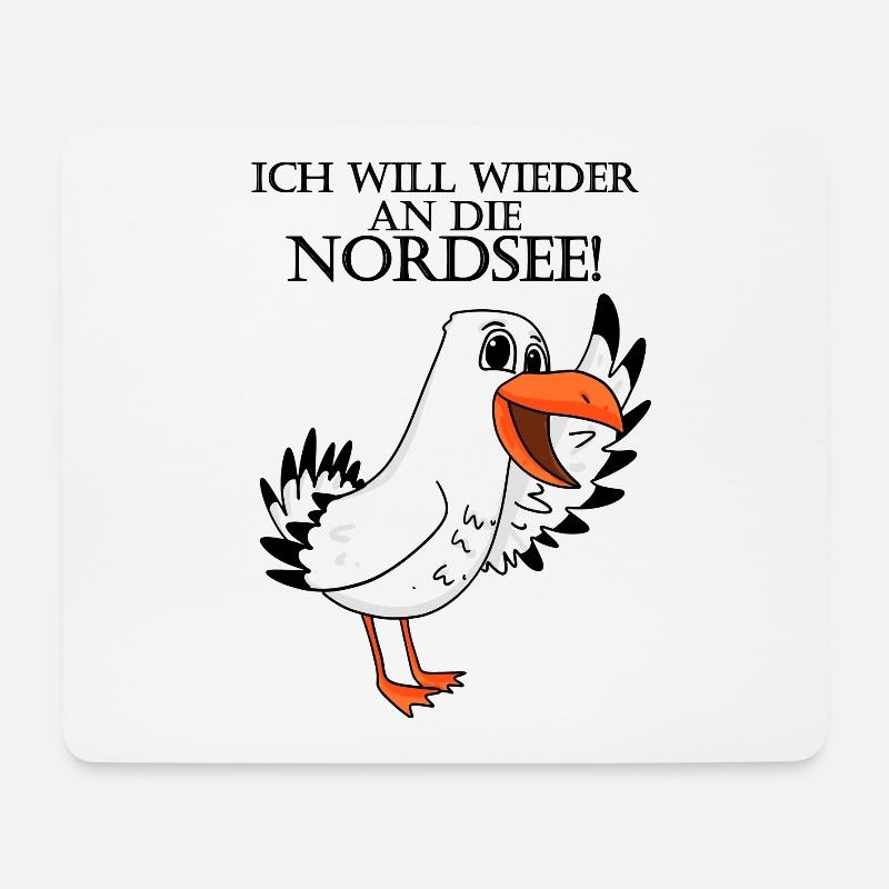 Nordsee Spruch Möwe - Mousepad (Querformat) - Weiß