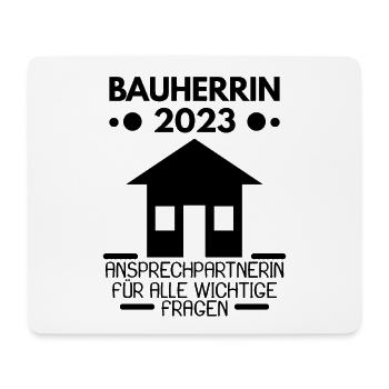 Bauherrin 2023 Hausbau Baustelle - Mousepad (Querformat) - Weiß - Vorne