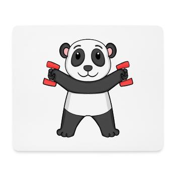 Fitness Motiv Gym Hanteln Motivierend Panda - Mousepad (Querformat) - Weiß - Vorne