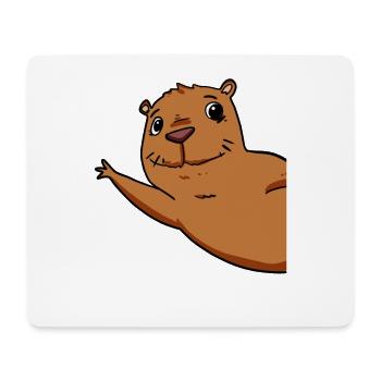 Capybara Wasserschwein - Tapis de souris (format paysage) - blanc - Devant