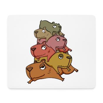 Capybara pile capybara - Mouse Pad (horizontal) - white - Front