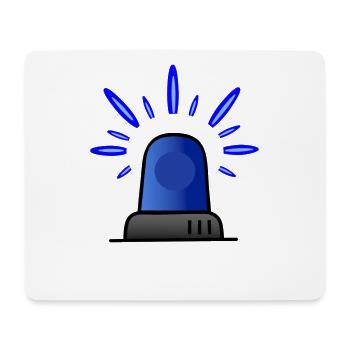 Blaulicht Sirene - Mousepad (Querformat) - Weiß - Vorne