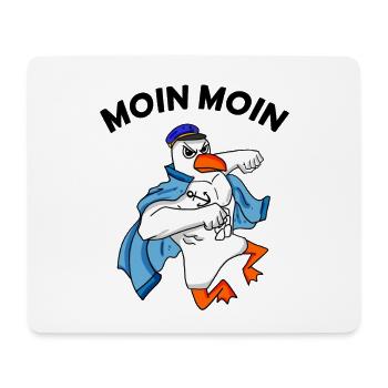 Moin Möwe Nordsee Kapitän - Mousepad (Querformat) - Weiß - Vorne