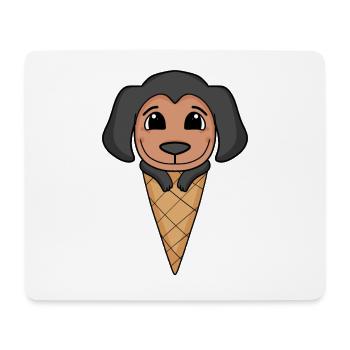 Motif de crème glacée Doberman - Tapis de souris (format paysage) - blanc - Devant
