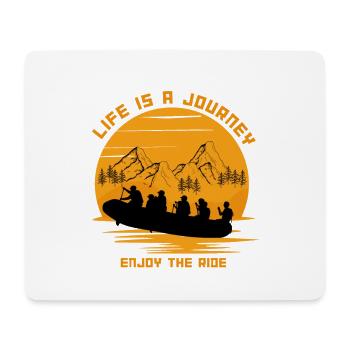 La vie est un voyage - Profitez de la balade - T-shirt de voyage - Tapis de souris (format paysage) - blanc - Devant