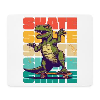 Skateboarding Cool Skateboarder T Rex Dinosaurier - Mousepad (Querformat) - Weiß - Vorne