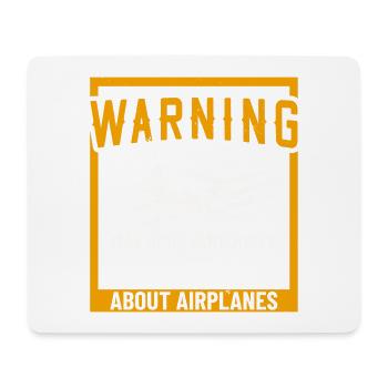 Kann spontan anfangen, über Flugzeuge zu sprechen - Mousepad (Querformat) - Weiß - Vorne