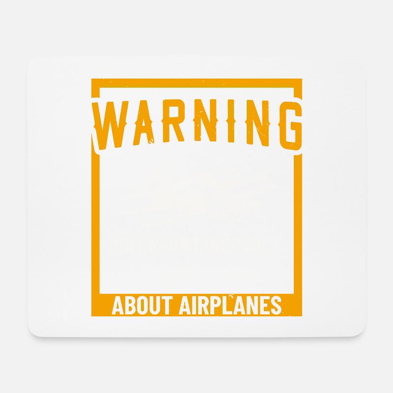 Kann spontan anfangen, über Flugzeuge zu sprechen - Mousepad (Querformat) - Weiß