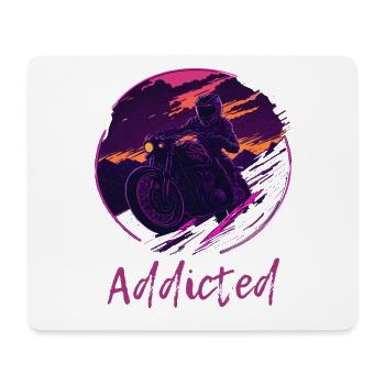 Synthwave Moto Accro - Tapis de souris (format paysage) - blanc - Devant