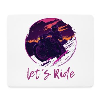 Let's Ride Synthwave Motorcyclists - Mouse Pad (horizontal) - white - Front