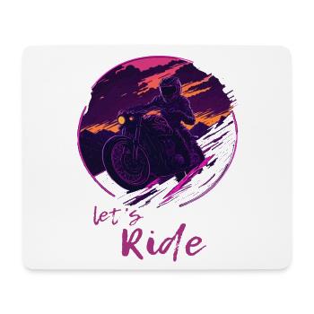 Let's Ride Synthwave Motorcyclists - Mouse Pad (horizontal) - white - Front